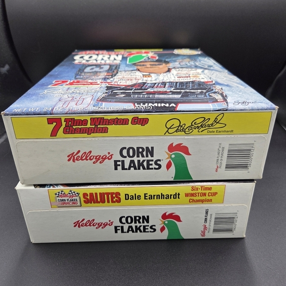 Vtg Kelloggs Corn Flakes cereal boxes NASCAR Dale Earnhardt 94-95 Commemorative - Picture 8 of 8